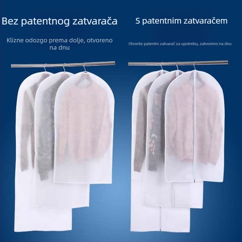 Prozirna futrola za odjeću, kućna upotreba, za vješanje kaputa i odijela, zaštita od prašine