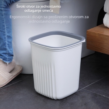 Elegantna lagana luksuz kućna kanta za smeće, kvadratna s prugama, s poklopcem ili bez poklopca, s pritisknim prstenom, za kupaonicu i kuhinju