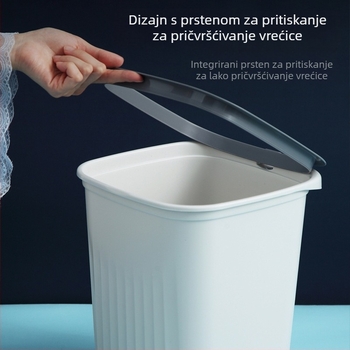Elegantna lagana luksuz kućna kanta za smeće, kvadratna s prugama, s poklopcem ili bez poklopca, s pritisknim prstenom, za kupaonicu i kuhinju