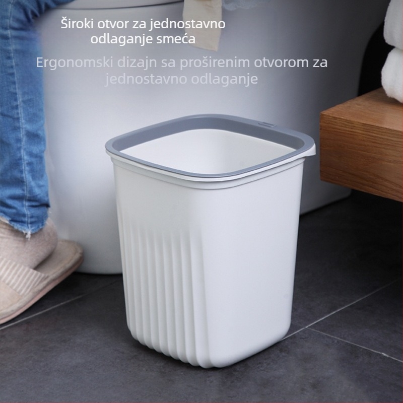 Elegantna lagana luksuz kućna kanta za smeće, kvadratna s prugama, s poklopcem ili bez poklopca, s pritisknim prstenom, za kupaonicu i kuhinju