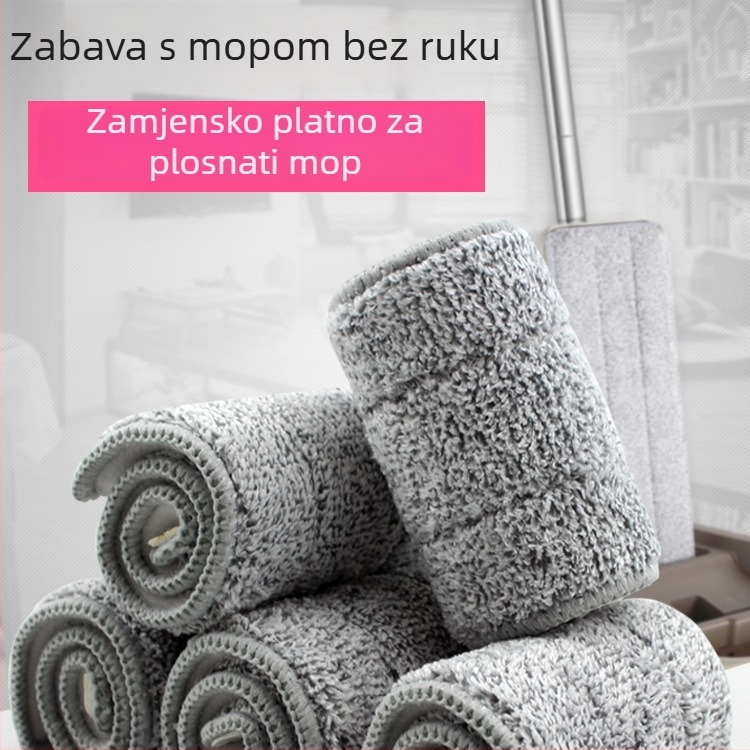 Veliki plošni mop bez potrebe dodirivanja rukama, aluminijska ploča, dvostruko korištenje za suho i mokro čišćenje, izuzetno upijajući