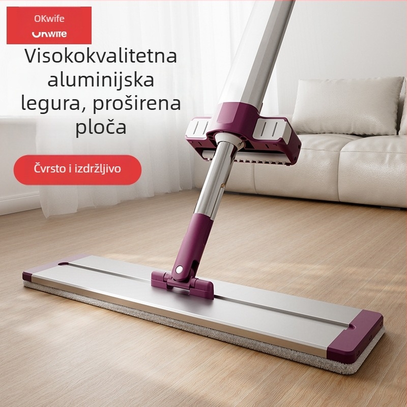 Ploški mop za kućnu upotrebu, čišćenje jednim potezom, 2026. novi model, velika krpa za mop, bez pranja ruku, alat za čišćenje poda