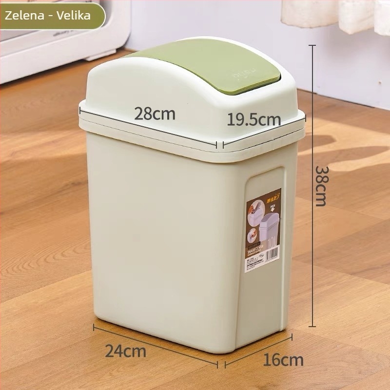 Kanta za otpad s poklopcem, kuhinjski, velika zapremina, nagibni poklopac, skandinavski stil