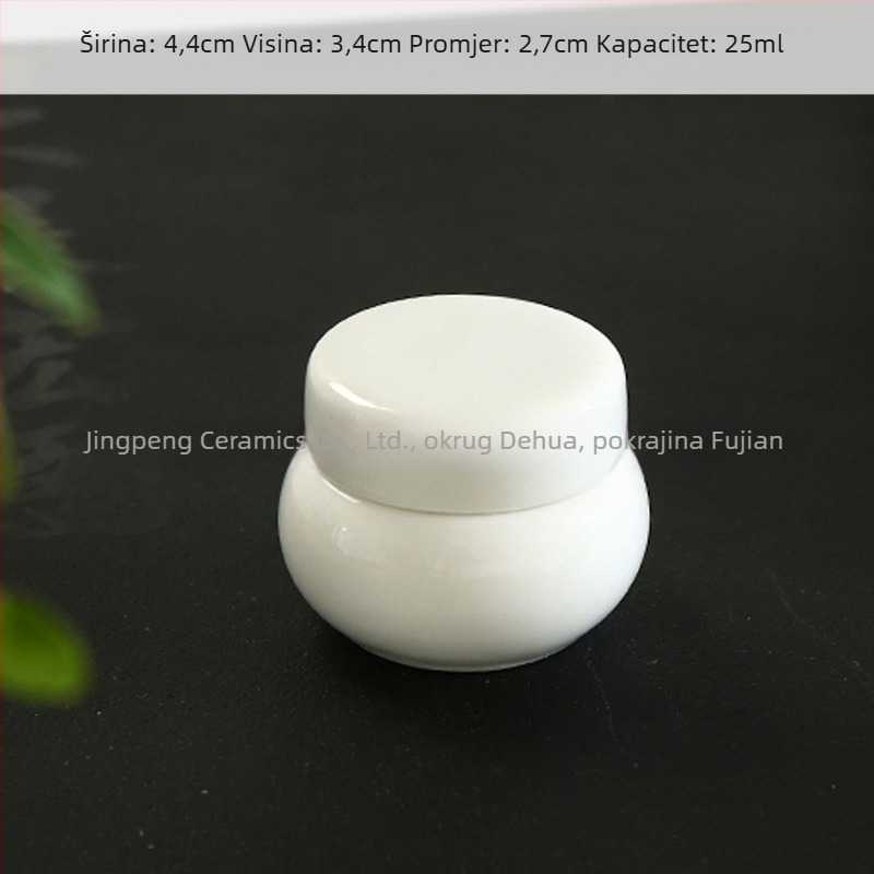 Bijela keramička posuda s hermetičnim poklopcem, mini posuda od Dehua porcelana za čaj i pastu tradicionalne kineske medicine