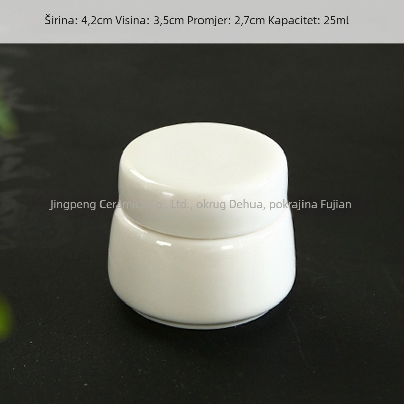 Bijela keramička posuda s hermetičnim poklopcem, mini posuda od Dehua porcelana za čaj i pastu tradicionalne kineske medicine