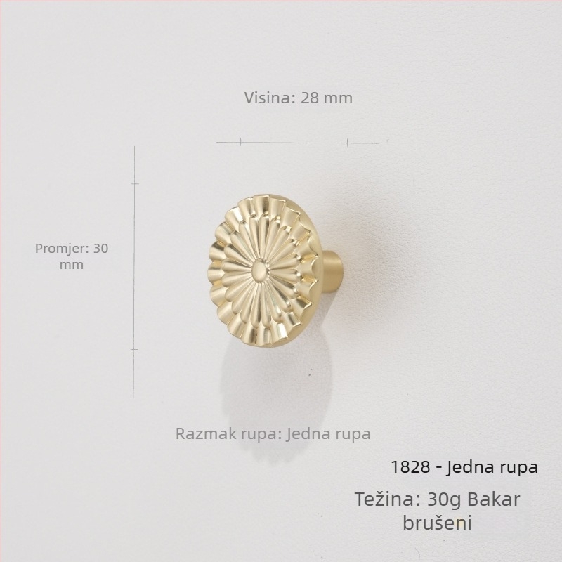 Visokokvalitetna brončana polukružna ručica za ormar, ladicu i garderobu, legura cinka, francuski retro stil