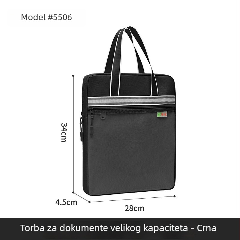 Dvostruka prijenosna torba za dokumente, torba za učenike za dopunsku nastavu, torba za pohranu knjiga i materijala, torba za ispite, uredski pribor