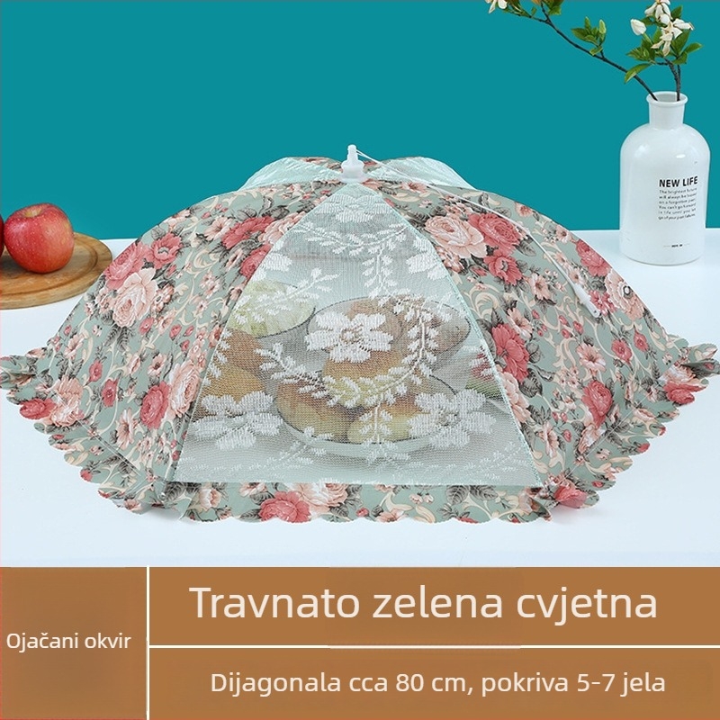 Sklopiva mrežasta zaštita hrane za kuhinju – zaštita od muha i prašine, pokrivač za ostatke hrane
