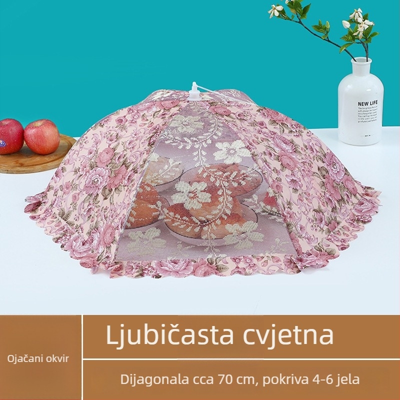 Sklopiva mrežasta zaštita hrane za kuhinju – zaštita od muha i prašine, pokrivač za ostatke hrane
