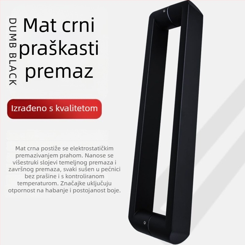 Drška vrata od nehrđajućeg čelika, nagibni kvadratni cijev, pojačana, ružičasto zlata, za staklena vrata, ured, model 846