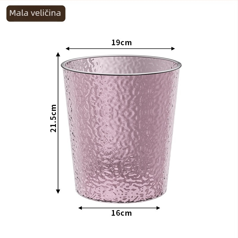 Kanta za smeće za kućnu upotrebu, svijetlo-luksuznog dizajna, 8 L, cilindrična, plastična, bez poklopca, za dnevni boravak, kuhinju, spavaću sobu, kupaonu, ured
