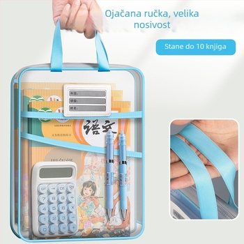 A4 studentska torba za predmete – mrežasta torba u obliku L, velika kapaciteta za udžbenike i radne listove