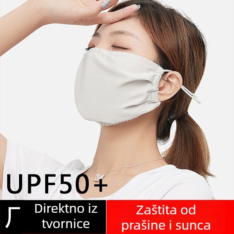 Lagana maska za UV zaštitu za ljeto, prozračna Ice Silk maska za lice s petljama za uši, za vanjsku upotrebu