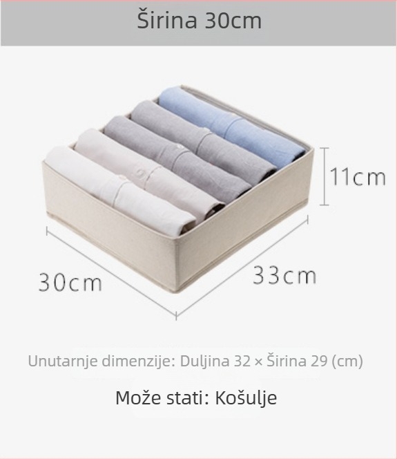 Tkan kutija za pohranu donjeg rublja s dijelovima u ladici, organizator za čarape i donje rublje, japanski stil, jednobojna