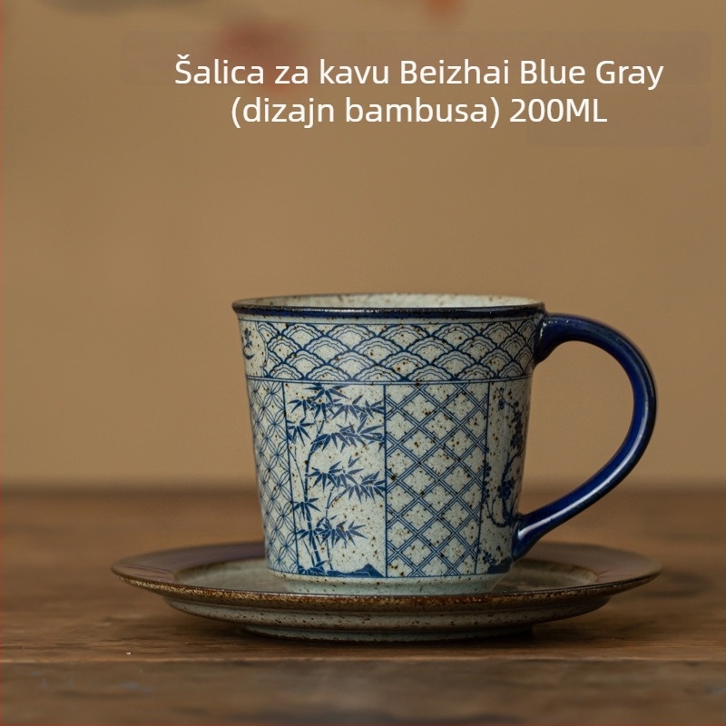 Japanska Arita keramička šalica za kavu s drškom, retro stil, latte art, čaša za vodu i čaj