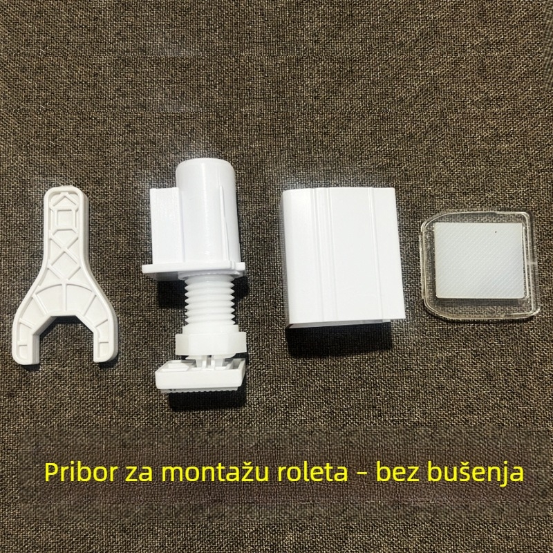 Set dodataka za ugradnju roleta bez bušenja, s Velcro kopčama, za okvire vrata i prozora, zidni nosači i teleskopna glava