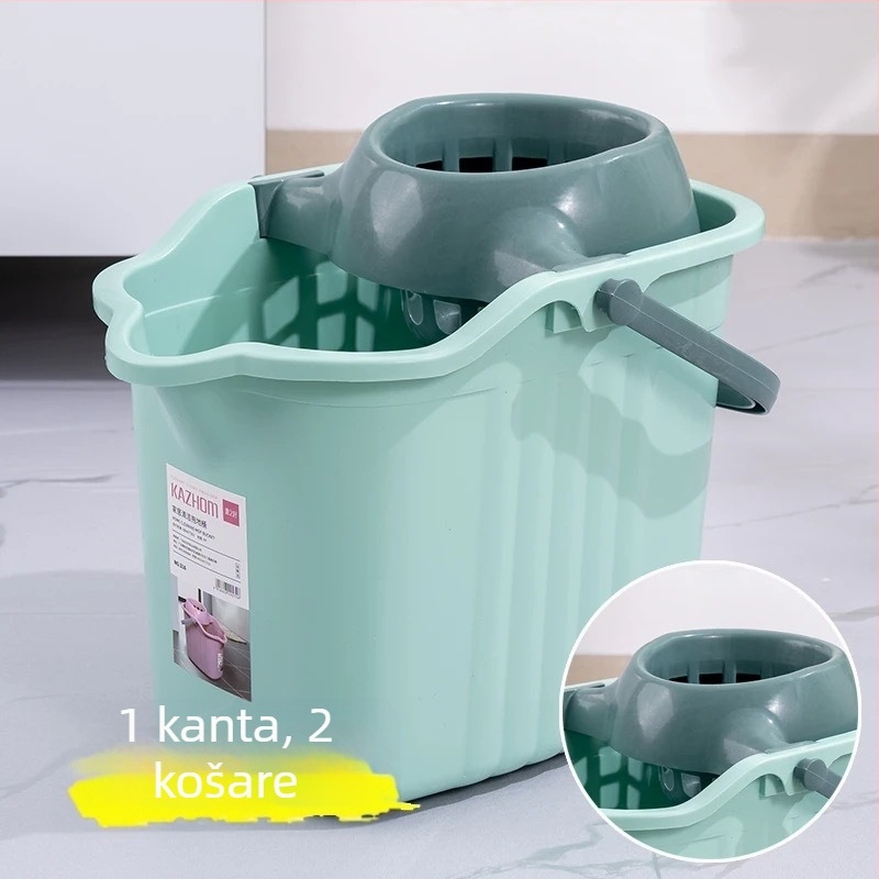Kanta za mop s ručnim iscijeđivanjem, plastični okretni iscijeđivač, kanta s jednim odjeljkom, klasični model
