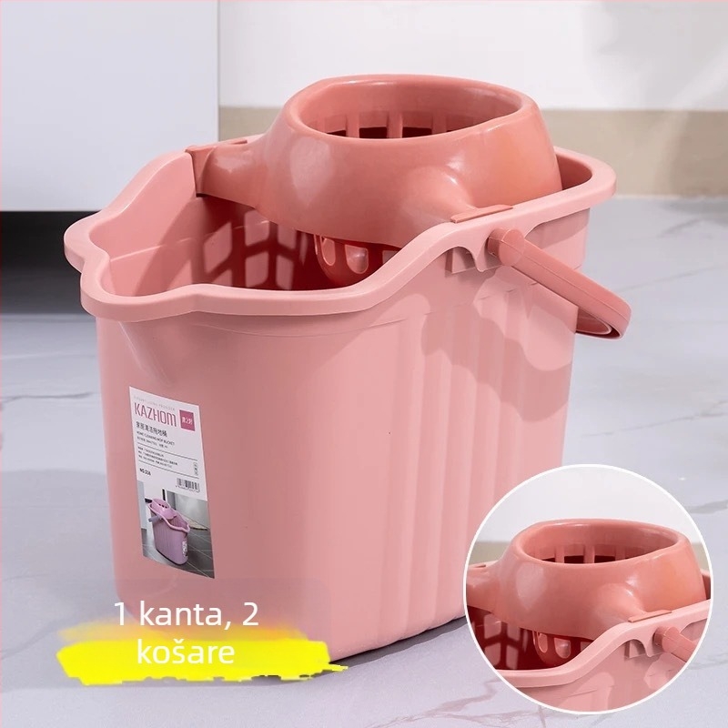Kanta za mop s ručnim iscijeđivanjem, plastični okretni iscijeđivač, kanta s jednim odjeljkom, klasični model