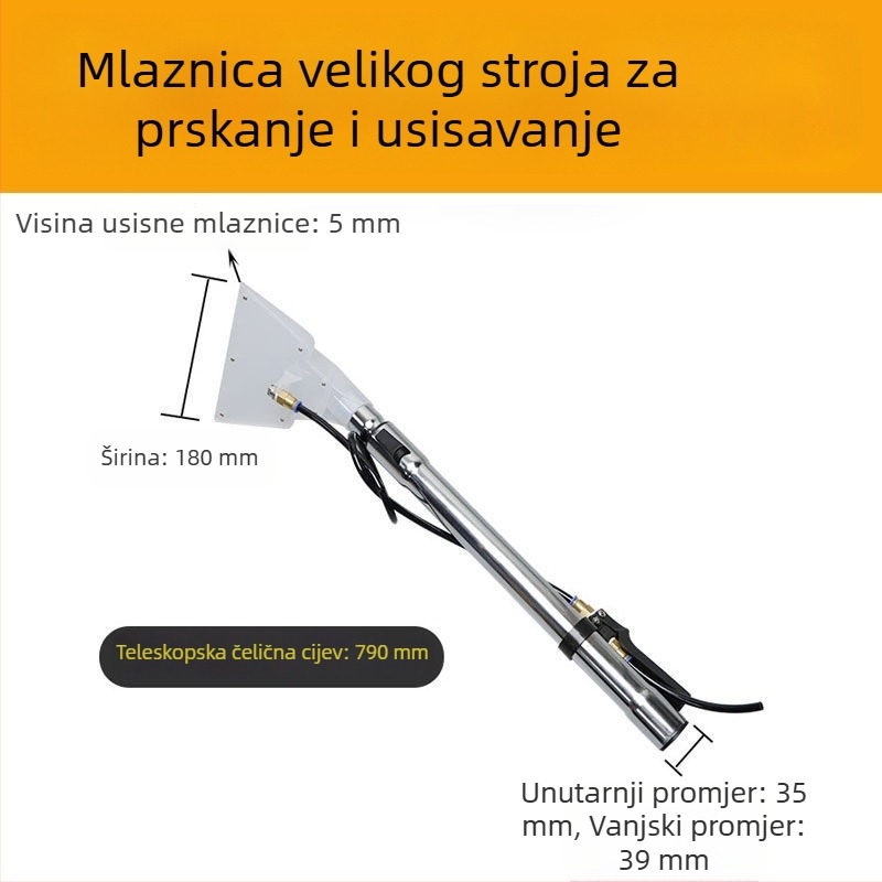 All-in-One uređaj za čišćenje za pranje automobila, tepiha, sofe i zavjesa — raspršivanje i usisavanje, prozirna glava za upijanje vode, prekidači i dodaci, univerzalno