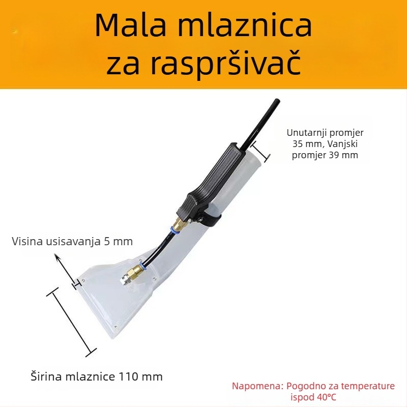 All-in-One uređaj za čišćenje za pranje automobila, tepiha, sofe i zavjesa — raspršivanje i usisavanje, prozirna glava za upijanje vode, prekidači i dodaci, univerzalno