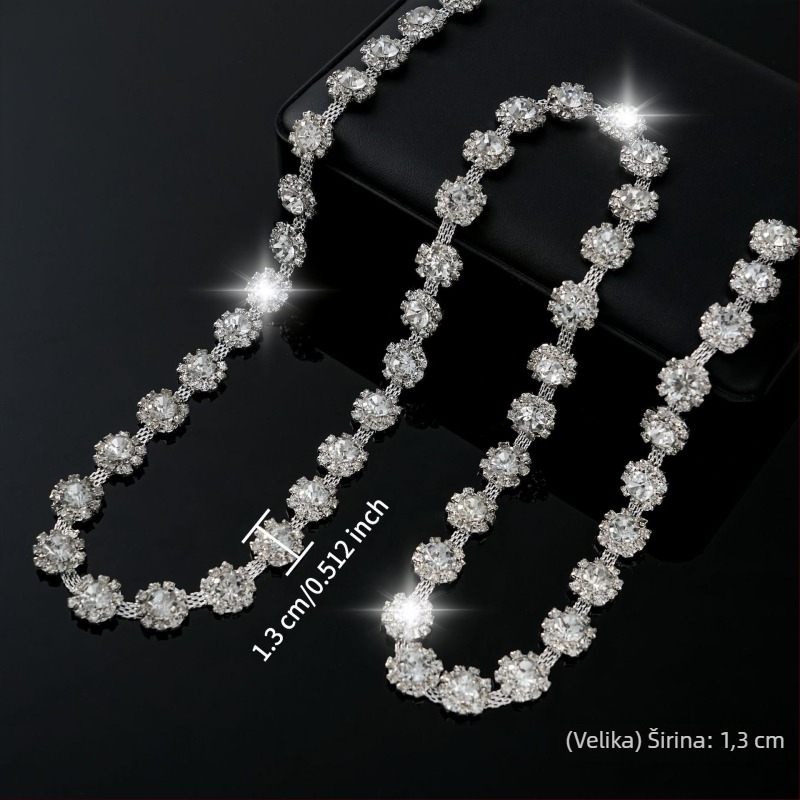Lanac s rhinestones i motivom suncokreta, elektroplatirani premaz, dijelovi za DIY nakit, duljina 90 cm