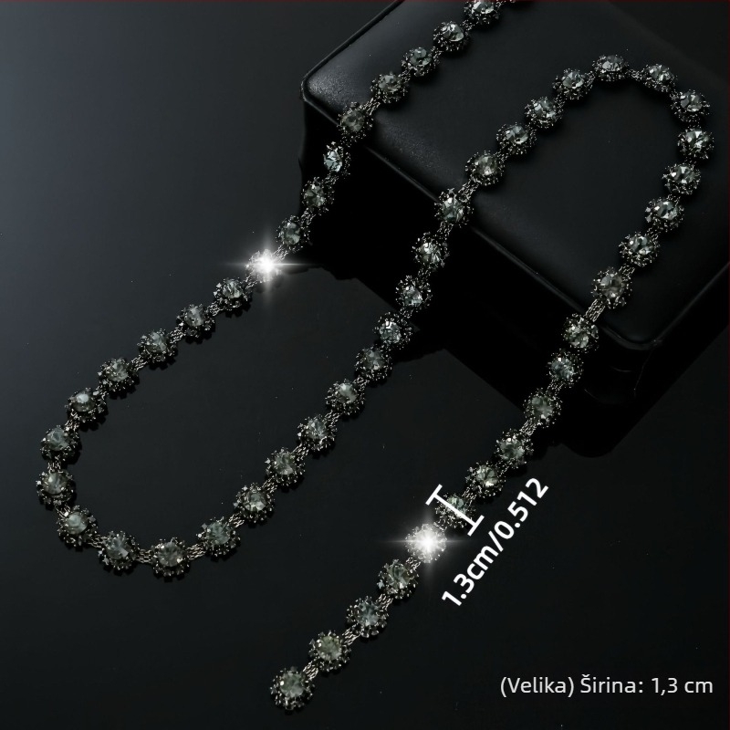 Lanac s rhinestones i motivom suncokreta, elektroplatirani premaz, dijelovi za DIY nakit, duljina 90 cm