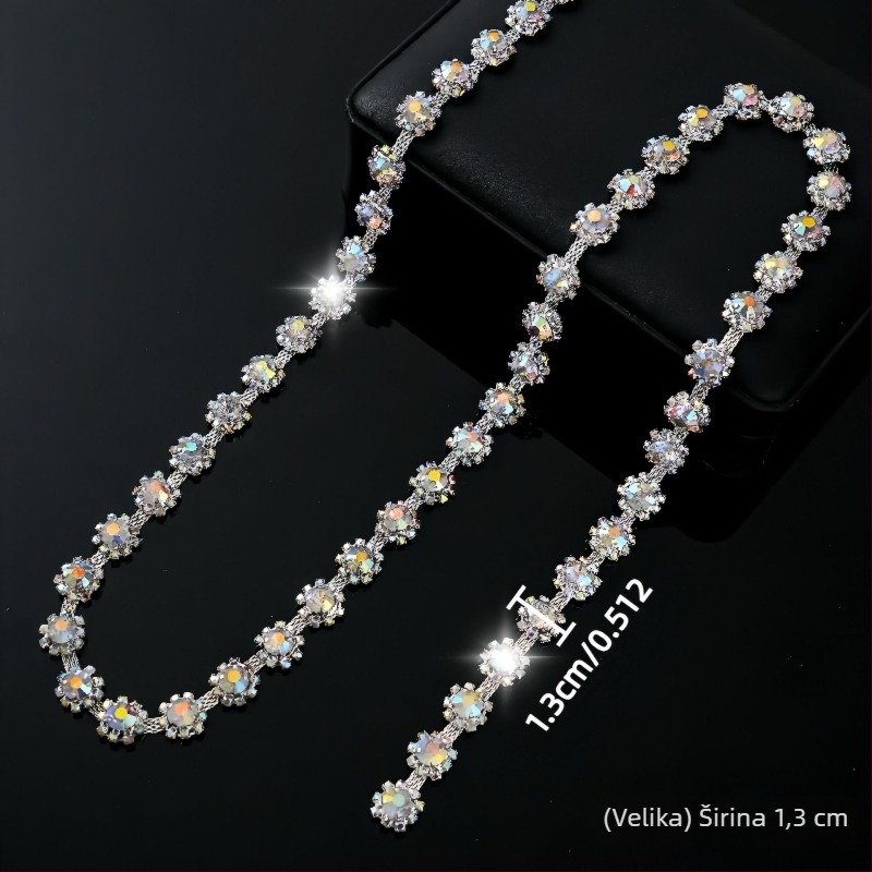 Lanac s rhinestones i motivom suncokreta, elektroplatirani premaz, dijelovi za DIY nakit, duljina 90 cm