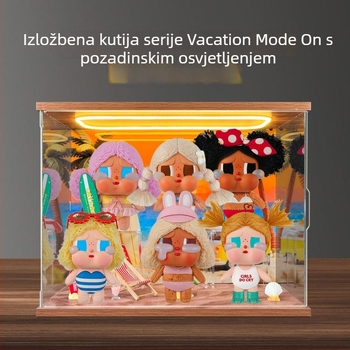 Akrilna kutija za pohranu i izlaganje s poklopcem za vinilne plišane privjeske iz serije Crybaby Vacation Mode On