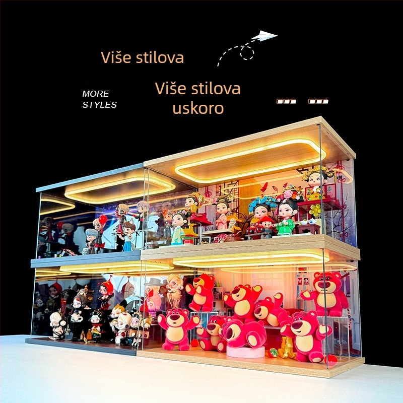 Akrilna kutija za pohranu i izlaganje s poklopcem za vinilne plišane privjeske iz serije Crybaby Vacation Mode On