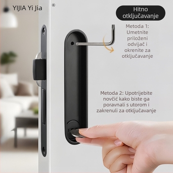 Minimalistička skrivena ručka za klizna vrata s zaključavanjem – pogodna za kupaonicu, spavaću sobu, kuhinju i balkon, drvena vrata