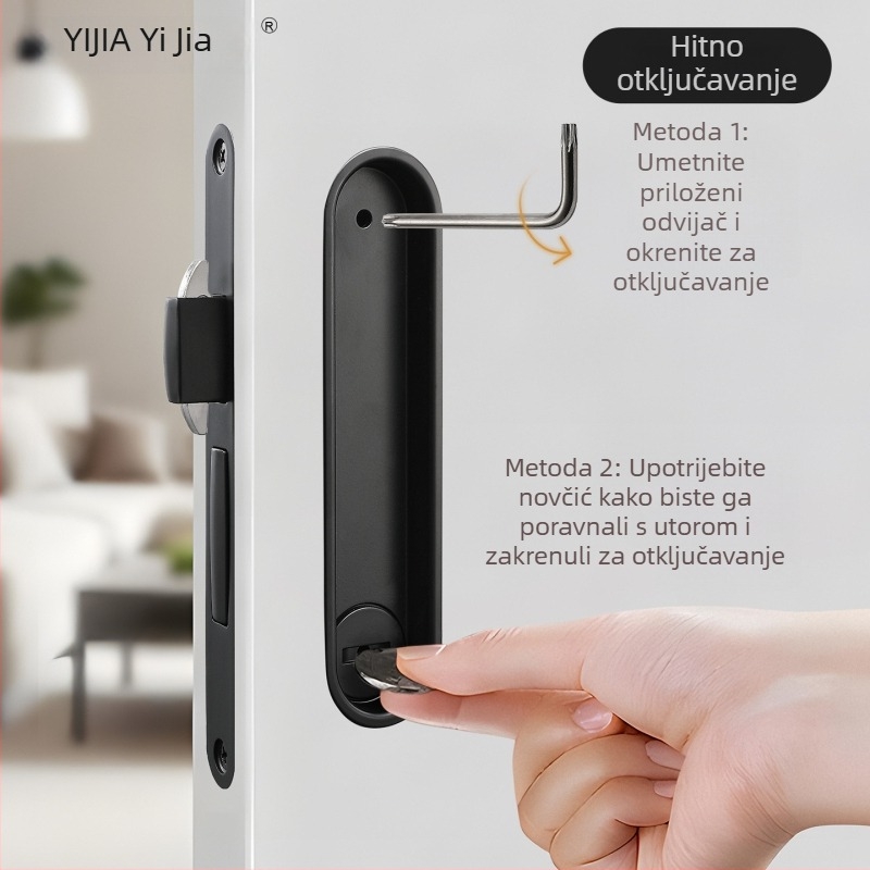 Minimalistička skrivena ručka za klizna vrata s zaključavanjem – pogodna za kupaonicu, spavaću sobu, kuhinju i balkon, drvena vrata