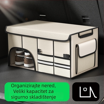 Sklopiva kutija za prtljažnik automobila 72L – vodootporan tekstilni organizator s ručkom