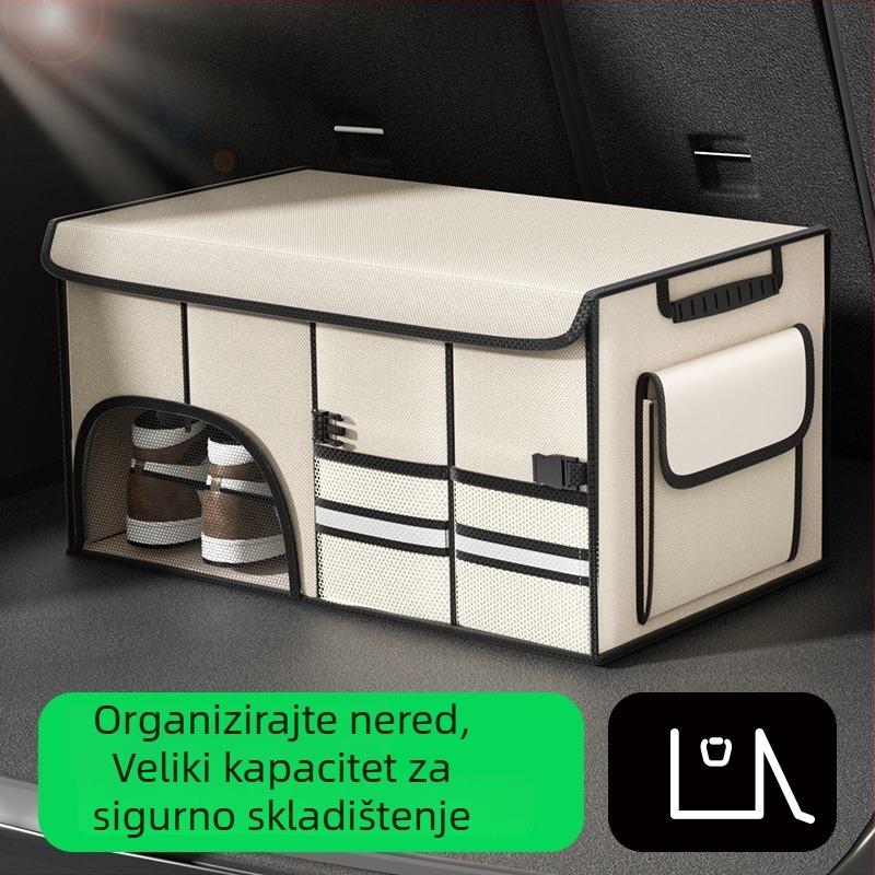 Sklopiva kutija za prtljažnik automobila 72L – vodootporan tekstilni organizator s ručkom