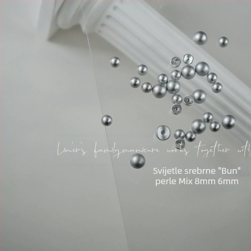 Premium ukrasi za nokte Bun Pearl serije: konkavni mikro-lukovi s cirkonima, višebojni, različite veličine