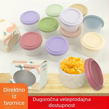 5-komponentni silikon set za hranjenje dojenčadi — silikon za hranu, posude za paru, zamrzavanje s čvrstom poklopcima