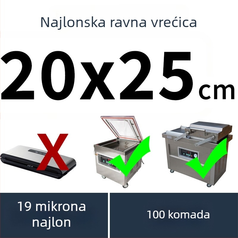 PA vrećica za komprimiranje, s trostranim zatvaranjem, otporna na probijanje, za komercijalne strojeve