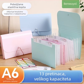 A6 višeslojni akordeonski folder za dokumente — mini skladište za dokumente i studentski planer