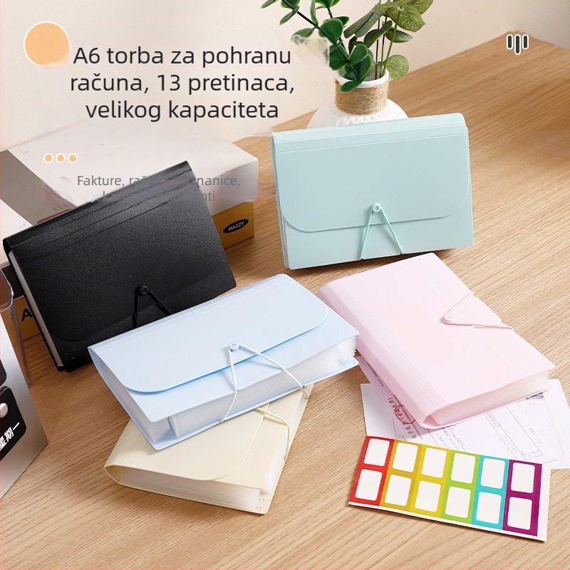 A6 višeslojni akordeonski folder za dokumente — mini skladište za dokumente i studentski planer