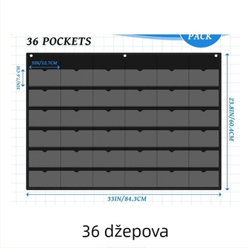 Zidni prozirni organizator kartica s 16 ili 36 odjeljaka, za učionicu i ured.