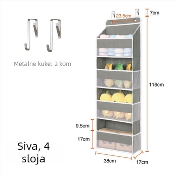 Zidni viseći organizator za odjeću i pelene, pogodan za dormitorij ili garderobu, 600D Oxford tkanina, sklopiv