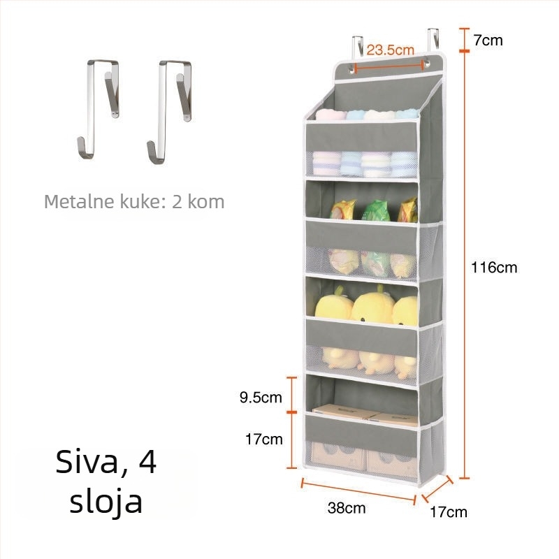 Zidni viseći organizator za odjeću i pelene, pogodan za dormitorij ili garderobu, 600D Oxford tkanina, sklopiv