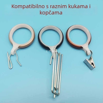 Set prstenova za zavjese za rimske šipke – okrugli prsteni s kukama i pričvršnim kopčama