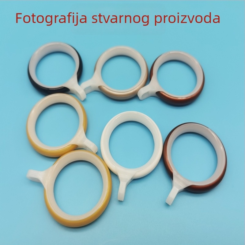 Set prstenova za zavjese za rimske šipke – okrugli prsteni s kukama i pričvršnim kopčama