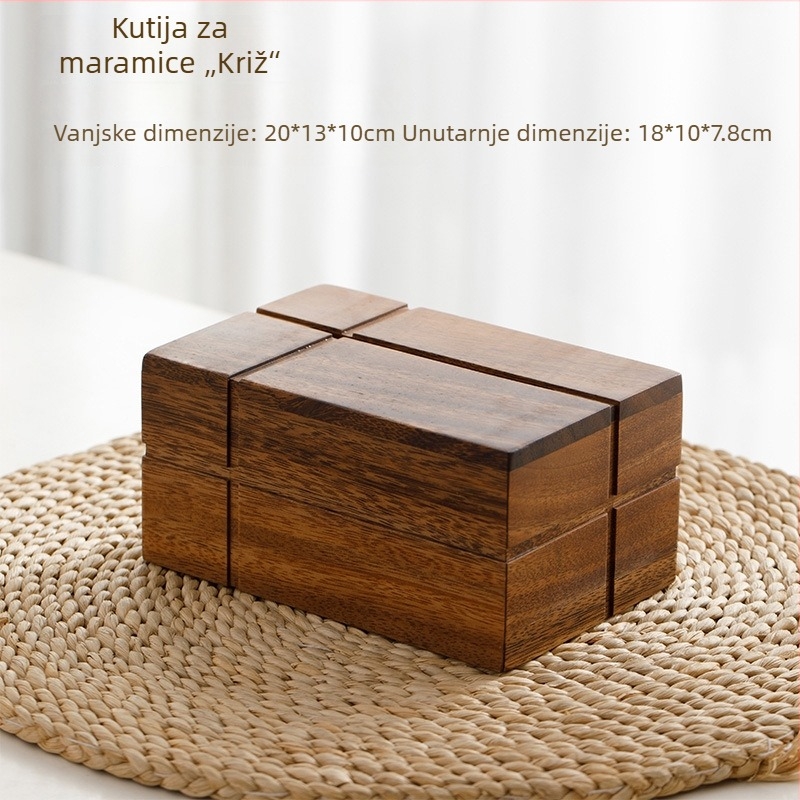 Kutija za salvete od orašastog drveta, novi kineski stil – stolni organizator salveta
