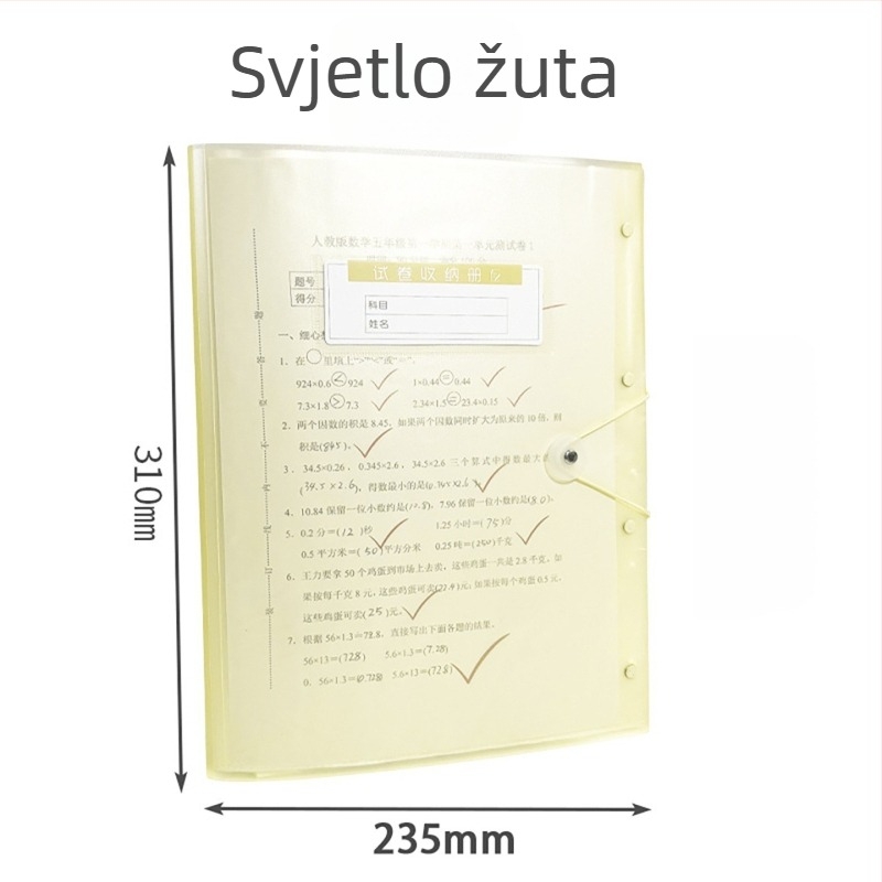 A3 organizator za ispite, veliki kapacitet, višeslojni PP spremnik za dokumente, Model 010, 30 stranica, Šifra Jx0013