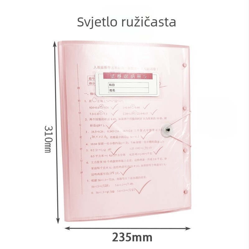 A3 organizator za ispite, veliki kapacitet, višeslojni PP spremnik za dokumente, Model 010, 30 stranica, Šifra Jx0013