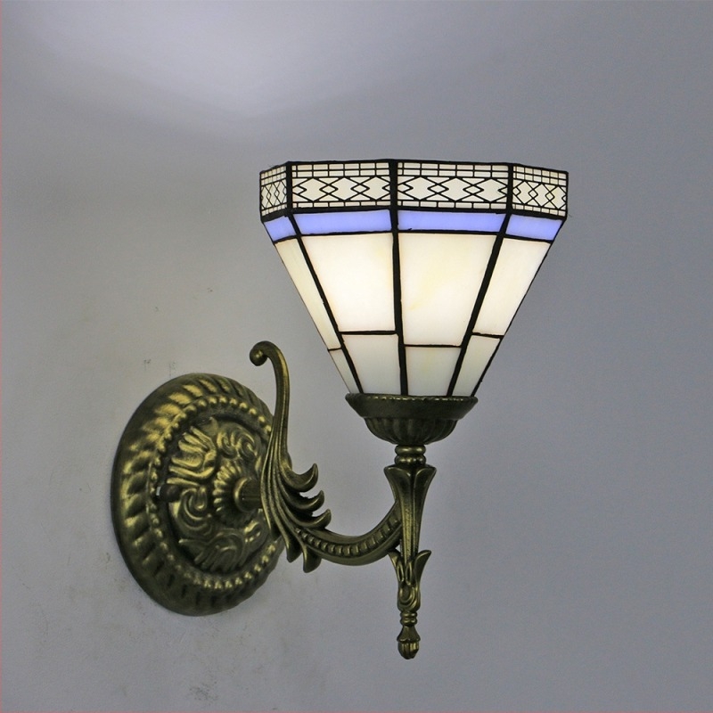 Tiffany-stil moderni kvadratna zidna svjetiljka od 8 inča, španjolskog stila za dnevni boravak, spavaću sobu i hodnik
