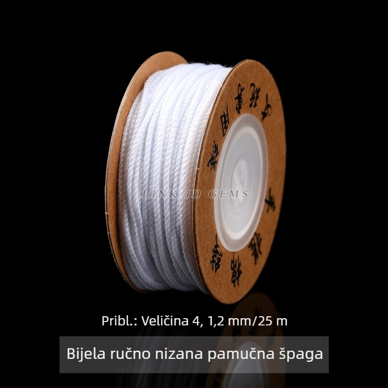 Jingde Jewelry tibetanskog stila ručno uvijani pamuk konac za narukvicu, DIY nakit, pleteni konac s resicama, otporan na habanje