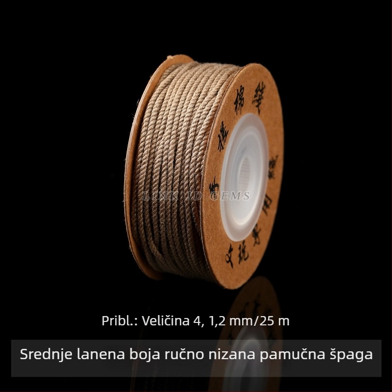 Jingde Jewelry tibetanskog stila ručno uvijani pamuk konac za narukvicu, DIY nakit, pleteni konac s resicama, otporan na habanje