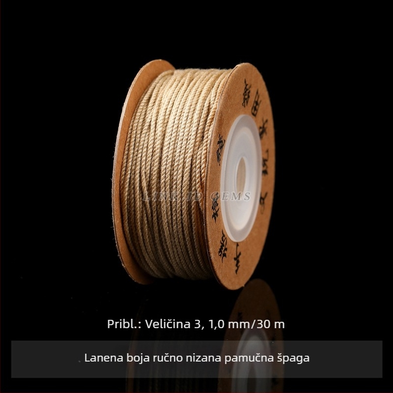 Jingde Jewelry tibetanskog stila ručno uvijani pamuk konac za narukvicu, DIY nakit, pleteni konac s resicama, otporan na habanje